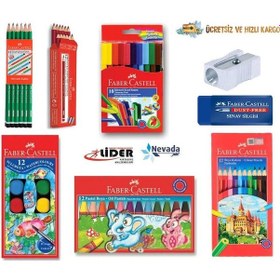 Resim Faber Castell Kuru Sulu Pastel Keçeli 12 Renk 8 Parça Okul Boya N11.2681 