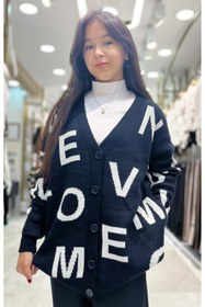 Resim Minimoda Kids Harf Desenli Oversize Kız Hırka 