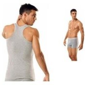 Resim Seher Erkek Gri 5'li Paket Pamuklu Ribana Sporcu Atleti & Erkek Gri Elastan Likralı Boxer 5'li Paket 
