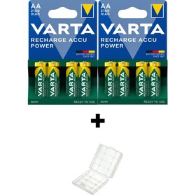 Resim Varta 2100MAH Ni-Mh Ready To Use Aa Şarjlı Kalem Pil 8'li + Pil Saklama Kutusu 