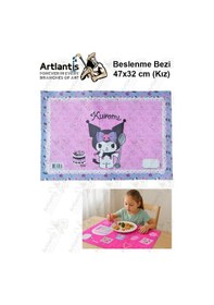 Resim Beslenme Bezi Kız Modeli Yıkanabilir 32x47 Cm 1 Adet Beslenme Örtüsü Okul Öncesi Kreş Anasınıfı İlkokul İçin İdeal Lila 