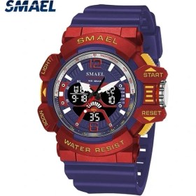 Resim Hanyang Kırmızı Mavi Smael Üst Marka Spor Erkek Saatler Askeri Kuvars Izle Adam Su Geçirmez Kol Saati Erkekler Için Saat Şok Relogios Masculino 8065 (Yurt Dışından) 