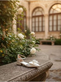 Resim ŞAH Babet İnci Taşlı Gelinlik Nikah Abiye Ayakkabı 