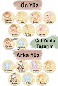 Resim SaltanArt 12 Aylık Ahşap Plak Seti Bebek Aylık Fotoğraf Kartları Bebek Hediyelik Hatıra Kartı 
