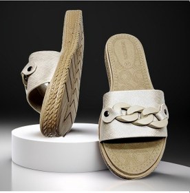 Resim Günlük Hasır Görünümlü Zincir Detaylı Ev Ve Dışarı Terliği 001 