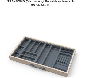 Resim Çekmece Içi Kaşıklık ve Bıçaklık Düzenleyici Antresit, 84X48 Yandan ve Boydan 4cm Kesilebilir 