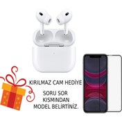 Resim ORJİNALL KULAKLIK AIR 2 PRO KABLOSUZ BLUETOOTH KULAKLIK KIRILMAZ CAM HEDİYELİ(iphone 11 ve üstü tüm modeller) 