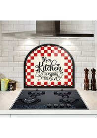 Resim Decorita Cam Ocak Arkası Koruyucu | Oval Şekilli | Kitchen Love 