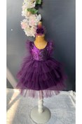 Resim Petite Ponpon Baby Kız Bebek Yenidoğan Elbisesi Elsa Elbisesi 