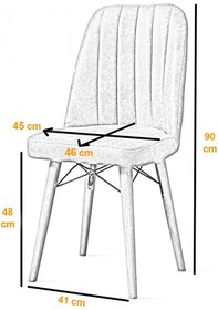 Resim Avenza Living Kare Gold Mutfak Sandalyesi 4 Adet Antrasit 