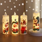 Resim 1/2/4 adet LED Noel Kristal Elektronik Mum Işıkları, Pil ile Çalışır, Noel Atmosferi Işıkları, Tatil Gece Işıkları, İç ve Dış Mekan Yaratıcı Sahne Dekorasyon Işıkları, Noel, Ev Partisi, Noel Dekorasyon Hediyesi için (Pil Dahil) 