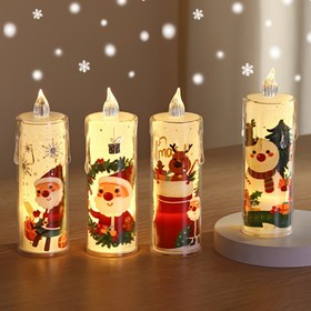 Resim 1/2/4 adet LED Noel Kristal Elektronik Mum Işıkları, Pil ile Çalışır, Noel Atmosferi Işıkları, Tatil Gece Işıkları, İç ve Dış Mekan Yaratıcı Sahne Dekorasyon Işıkları, Noel, Ev Partisi, Noel Dekorasyon Hediyesi için (Pil Dahil) 