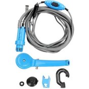 Resim Novahub 12v Mavi Universal Araba Yıkama Taşınabilir Duş Aracı, Kamp, Seyahat, Evrensel, Su Ayarı, Kancalı Aksesuar Mavi 