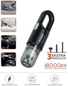 Resim Torima A-031 Siyah Şarjlı Mini Araç El Süpürgesi 