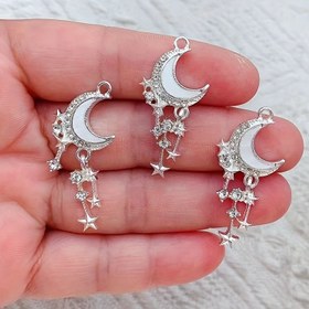 Resim 10 Adet Ay ve Yıldız Charm Kolye Ucu, Y2K Nostaljik Stil, Kendin Yap Takı Yapımı, El Yapımı Bileklik ve Kolye Boncukları, Çinko Alaşımı, El Sanatları Aksesuarları 