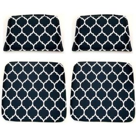 Resim Knsz minder seti 2 li zng&mğr&uslu viona kumaş tel bar sandalyesi oturma ve sırt minderi set 