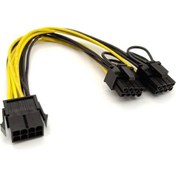 Resim keepro 8 pin PCIE erkek to 6+2 dual PCI-E GPU power kablo 