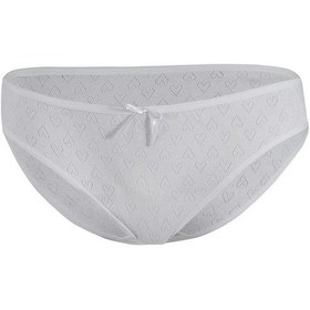 Resim 12 Adet Yıldız Bayan Kalpli Ribana Bikini Külot Slip Beyaz 3575 001 