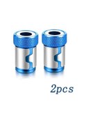 Resim 2 Adet Mavi Evrensel Manyetik Halka 1/4 "metal Tornavida Ucu Manyetik Halka 6.35mm Shank Korozyon Önleyici Matkap Ucu Mıknatıs Güçlü Halka 2364 
