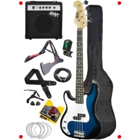 Resim MarkEntegra Mavi Amfili Tam Boy Bas Gitar Seti 