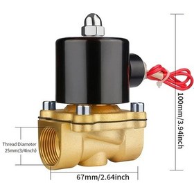 Resim Dashanshop 3/4 İn Tek Parça Pirinç Solenoid Vana Su Hava Kontrol Endüstriyel Kompakt 