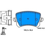 Resim BOSCH 986494344 Fren Balatası Arka Passat B7 10- Sharan 10- Tiguan 07- / A6 01- Q3 11- / Alhambra 10- 