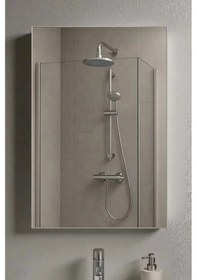 Resim 40 60 Cm Aynalı Banyo Dolabı Duvara Monte, Minimal Tasarım, Modern Beyaz Banyo Üst Dolabı Beyaz 