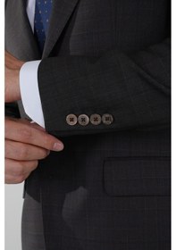 Resim Bisse Comfort Fit Kruvaze Takım Elbise Sedef Düğmeli Kahve Ptk25y25005 D11 Kahverengi 