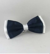 Resim Beyaz Garnitürlü Lacivert Saten Papyon - GP-35 Lacivert 