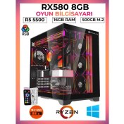 Resim Gameline Pro X7 Ryzen 5 5500 16GB Ram 500GB M.2 Nvme SSD RX580 8gb Oyuncu Free Dos Masaüstü Bilgisayar 