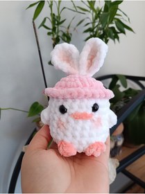 Resim KREATİF TASARIM Şapkalı Tavşan Amigurumi El Örgüsü 