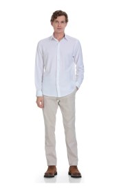 Resim Beyaz Comfort Fit Slim Yaka Uzun Kollu Casual Gömlek 4111993 