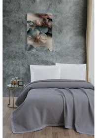 Resim Mulberry Klimalı Pike %100 Pamuk Petekli Pike Dörtmevsim Pike Tek Kişilik 170 x 240 Gri 