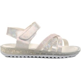 Resim Beyaz Simli Çocuk Düz Sandalet 24-400 P Beyaz Simli Beyaz 