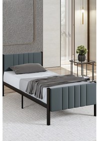 Resim Lotus Metal Karyola 100x200 Cm Antrasit Renk 100 x 200 CM 