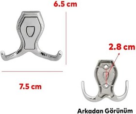 Resim Badem10 Galata Askı Vestiyer Mobilya Duvar Askısı Metal Dolap Elbise Askılığı Krom Renk Krom Kapaklı 4 Adet 