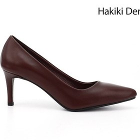Resim Gönderi(R) Gönderi R Bordo Sivri Burun İnce Topuklu Hakiki Deri Stiletto Bordo 