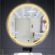 Resim Global Led Mirror 45 cm Kumlamalı Dokunmatik Tuşlu Yuvarlak Ledli Ayna Duvar Salon Banyo Wc Ofis Yatak Odası Boy Ledli Ayna 