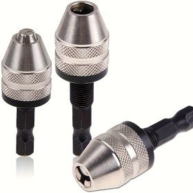 Resim 2 Adet Hızlı Değiştirme Matkap Mandren Adaptörü - Anahtarsız, Çelik, Yuvarlak Köşe, 1/4'' Altıgen Sap, Darbeli Sürücü & Tornavida Dönüşümü, Kolay Uç Değiştirme, Endüstriyel Araçlar İçin, Dayanıklı Yapı, Montaj Gerektirmez, DIY Tutkunları & Profesyoneller İçin 