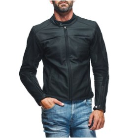 Resim Dainese Razon 2 Korumalı Deri Motosiklet Mont Black 