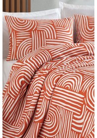 Resim Baskılı Pike Takımı Çift Kişilik Line Art Kiremit Kiremit 