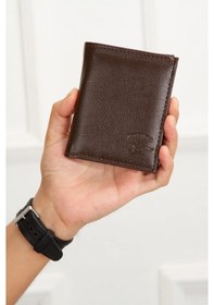 Resim Tuldar Erkek Deri Bozuk Para Hazneli Kartlık Cüzdan 10x12cm Tul515 Kahverengi 