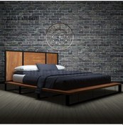 Resim Nova Masif Ahşap Karyola Çift Kişilik-180x200 Cm- Açık Ceviz Renk 