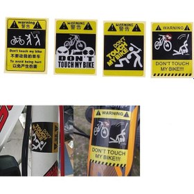 Resim Bisikletime Dokunmayın Bisiklet Dekoratif Uyarı Etiketi Su Geçirmez Çıkartma Sarı 3 