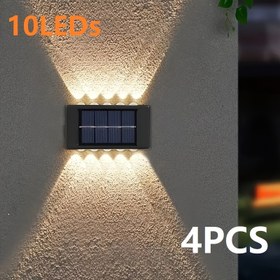 Resim 10 LED Güneş Enerjili Dış Mekan Duvar Işığı (6 LED Güneşli Duvar Işıklı Yükseltilmiş Parlaklık), Kablolama Gerektirmez, Kolay Kurulum, Ön Kapı, Arka Bahçe, Garaj, Veranda, Villalar, Park ve Bahçeler için Uygun, Dayanıklı ABS Malzeme, Güneşle Çalışır, Şık ve Uzun Ömürlü 