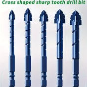 Resim 5'li Alaşımlı Çelik Matkap Ucu Seti, Beton, Taş & Cam için Keskin Dişli Tasarım - Altıgen Sap, Çapraz H Şaft, Boyutlar 3-12mm, Elektrikli Matkaplarla Uyumlu, Çelik Matkap Uçları 
