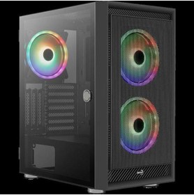 Resim AEROCOOL Ae-grpht Graphite Argb Atx Mid Tower Kasa Boş Bilgisayar Kasası 