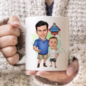 Resim Cool Baba ve Oğlu Karikatürlü Kupa Bardak 