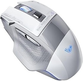 Resim Aula SC550 Çift Modlu 4800DPI 7 Tuşlu Makrolu 2.4GHz Kablosuz ve Kablolu Şarj Edilebilir Optik RGB Oyuncu Gaming Mouse Beyaz 