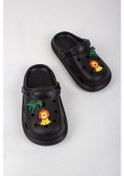 Resim Erkek Çocuk Aslan Dinozor Temalı Terlik-5809-Siyah 